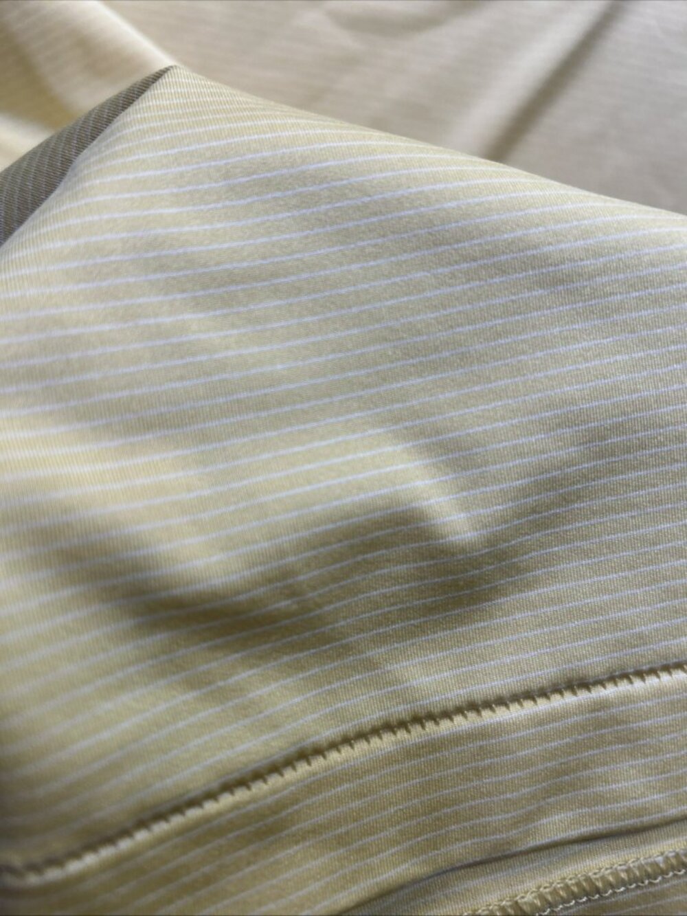 Peter Millar Shirt Mens Large Yellow Striped Summer Comfort Polo Short Sleeves - Picture 5 of 5